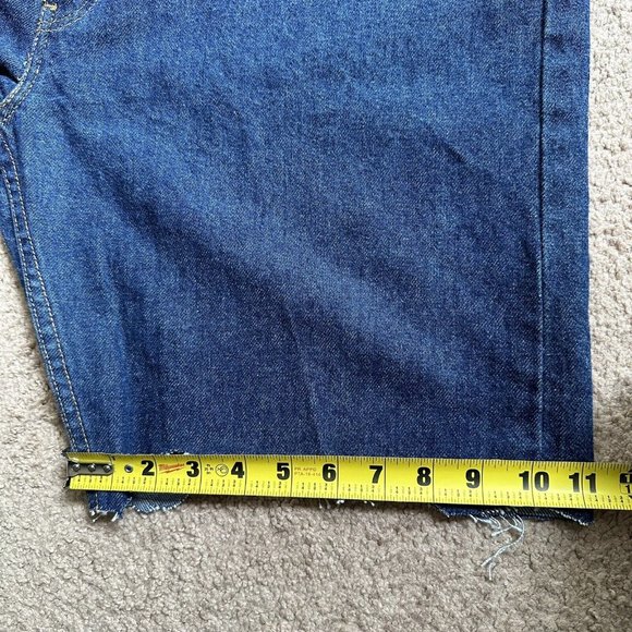 Levi 505 Shorts Mens 38x9 Vintage Blue Medium Wash Denim Cut Off - Picture 10 of 12